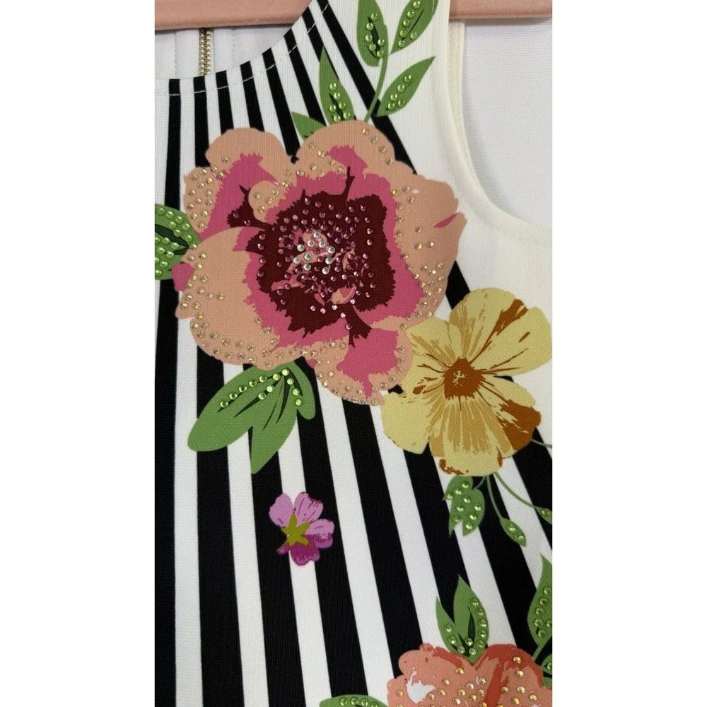 Hannah Banana by Sara Sara Floral Rhinestone Girls Dress Size 6 Party Worn Once